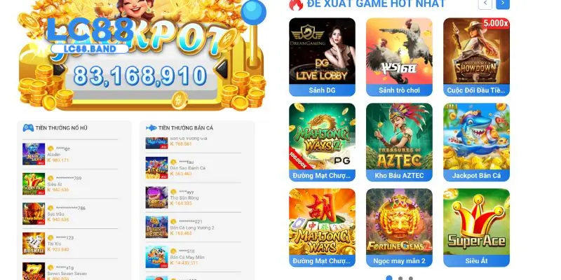 Kho game hiện đại cùng hệ thống nạp rút tự động